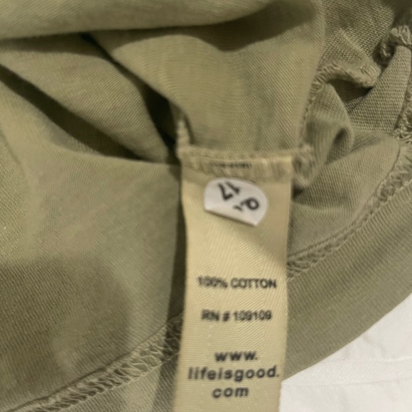 Life is Good dog snow tshirt long sleeve size M green - Picture 3 of 5